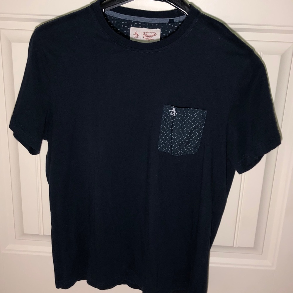 -Navy Blue Penguin Men’s T-Shirt